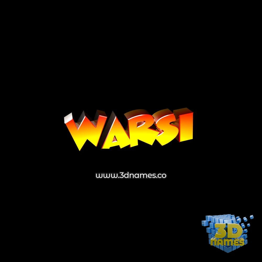 warsi in Black Background style - 3D name wallpaper