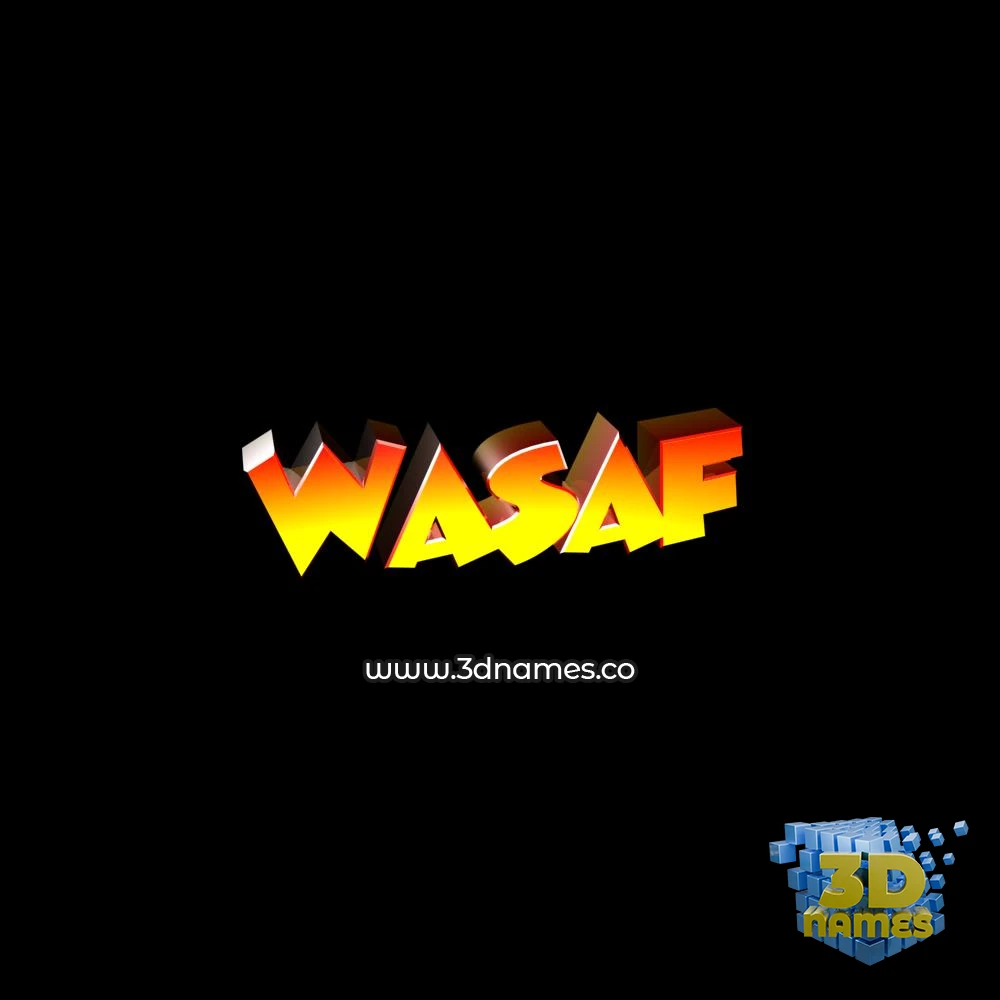 wasaf in Black Background style - 3D name wallpaper