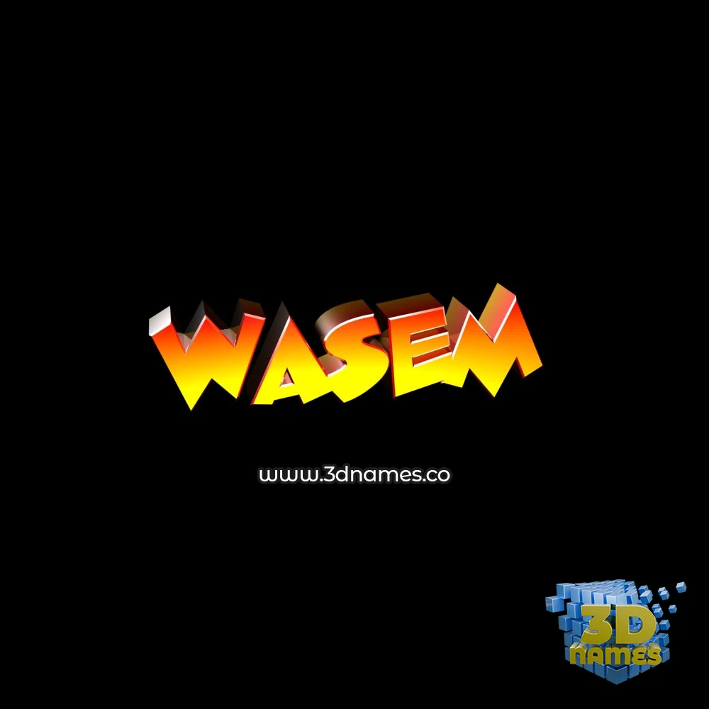 wasem in Black Background style - 3D name wallpaper