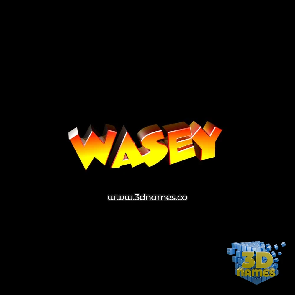 wasey in Black Background style - 3D name wallpaper