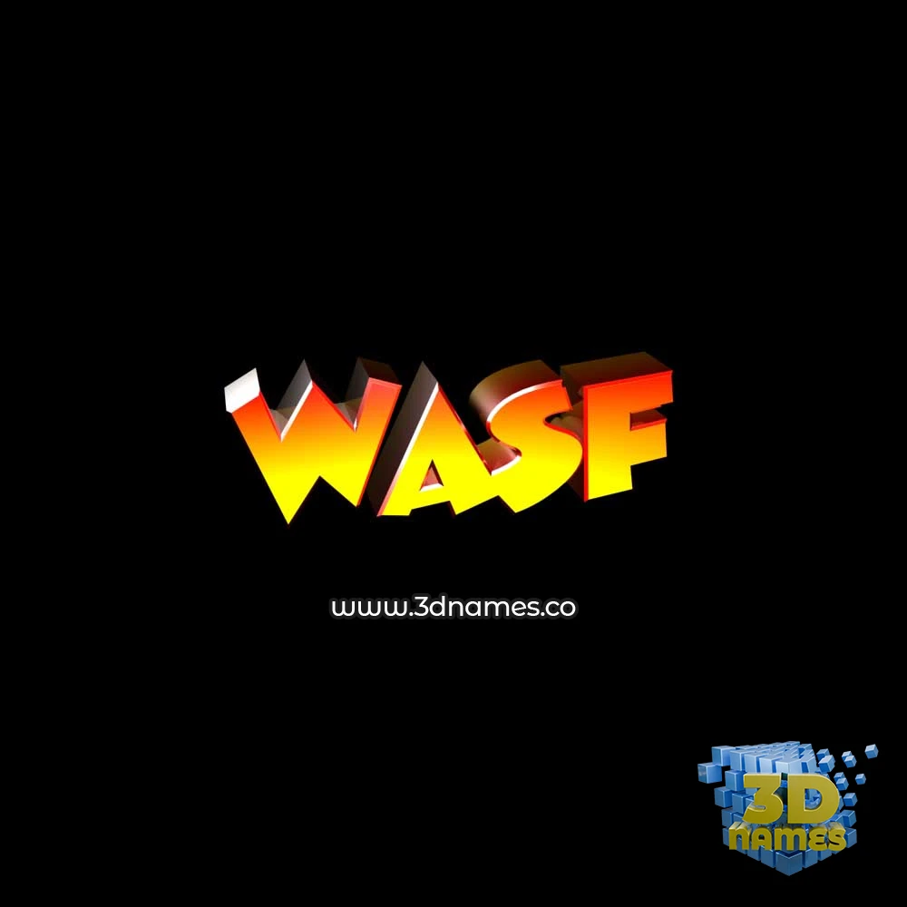 wasf in Black Background style - 3D name wallpaper