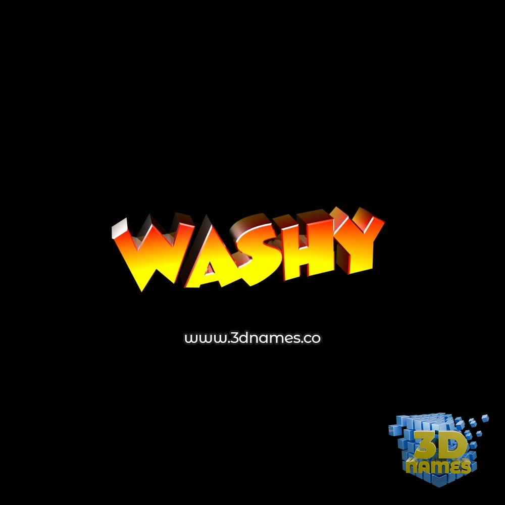 washy in Black Background style - 3D name wallpaper