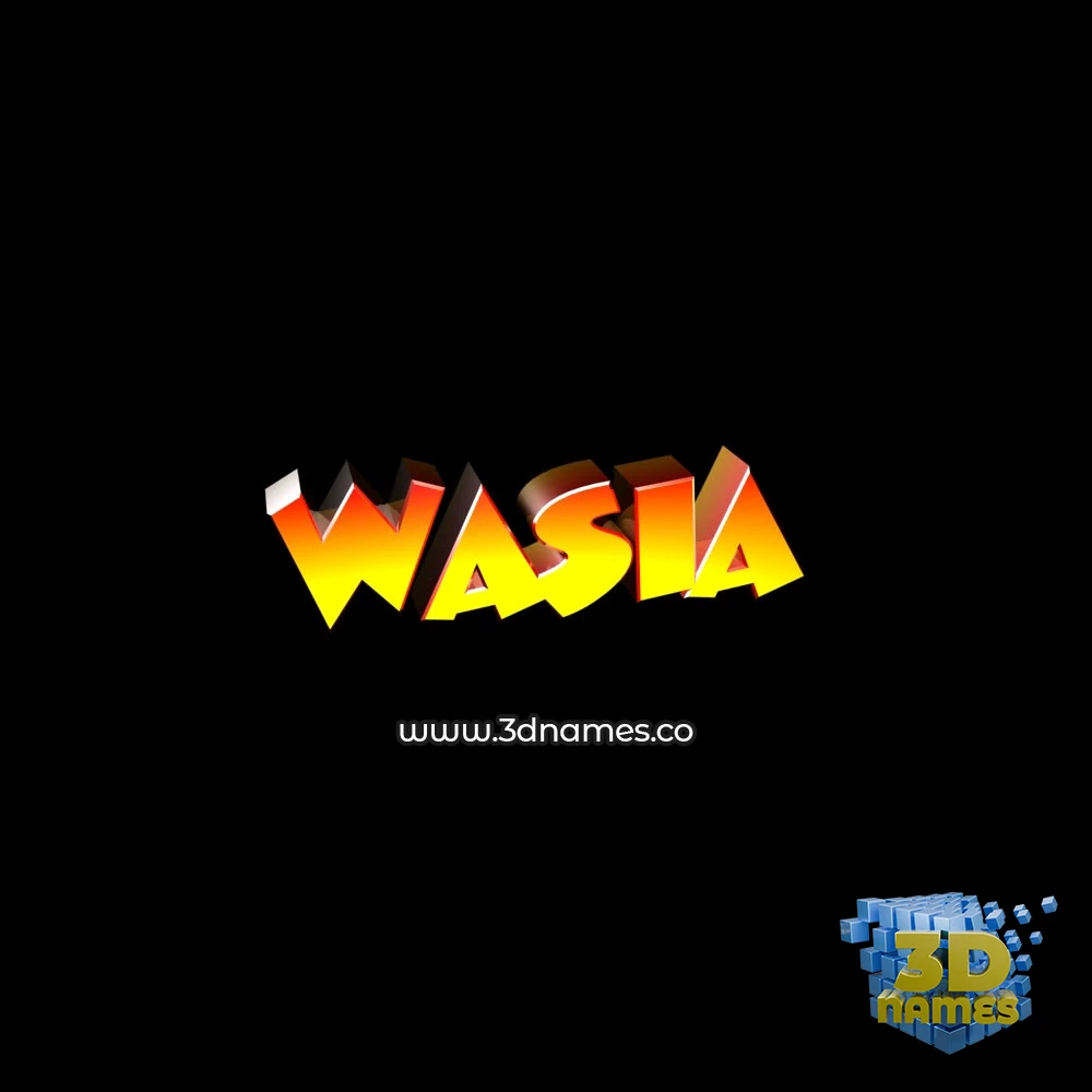 wasia in Black Background style - 3D name wallpaper