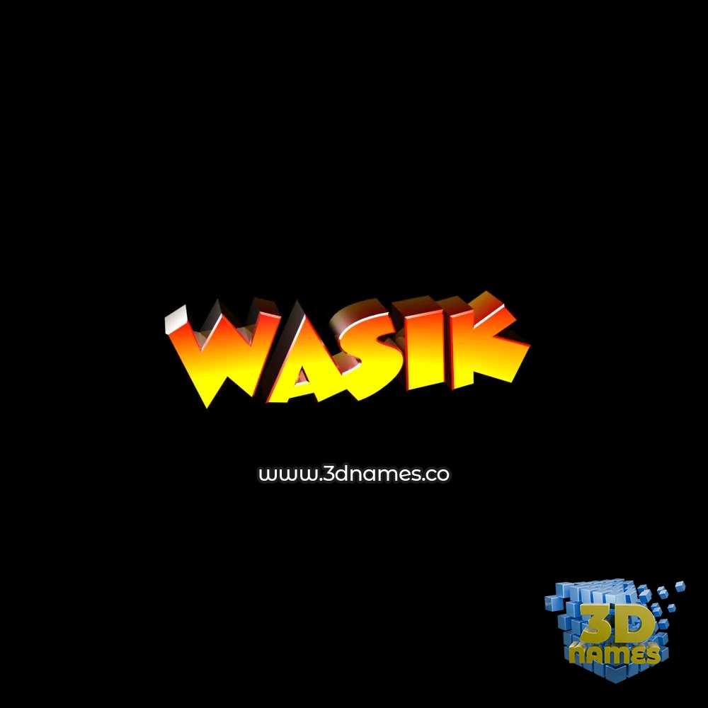 wasik in Black Background style - 3D name wallpaper