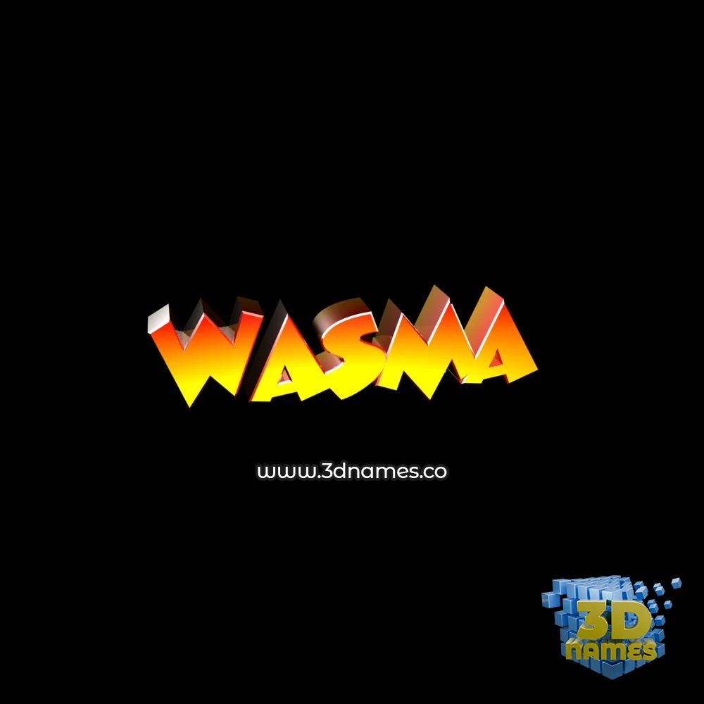 wasma in Black Background style - 3D name wallpaper