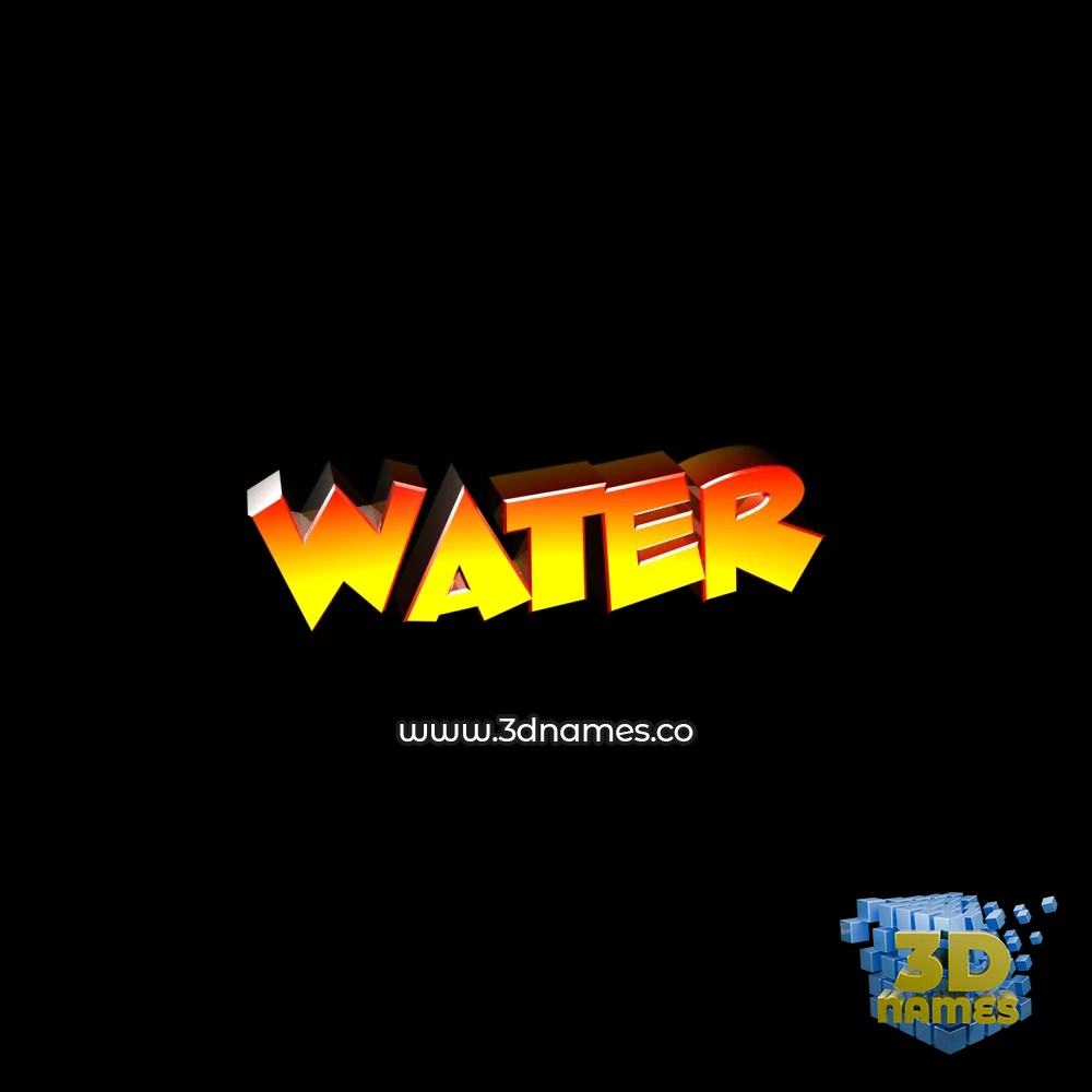 water in Black Background style - 3D name wallpaper