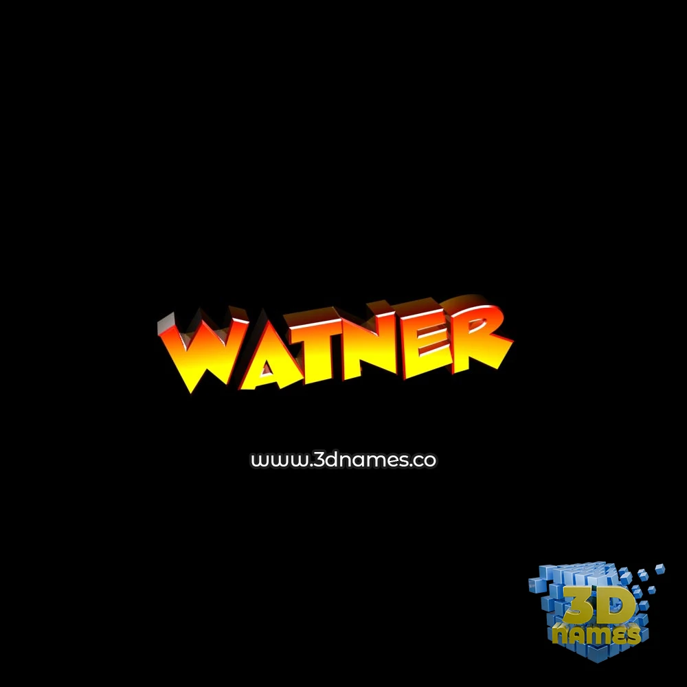 watner in Black Background style - 3D name wallpaper