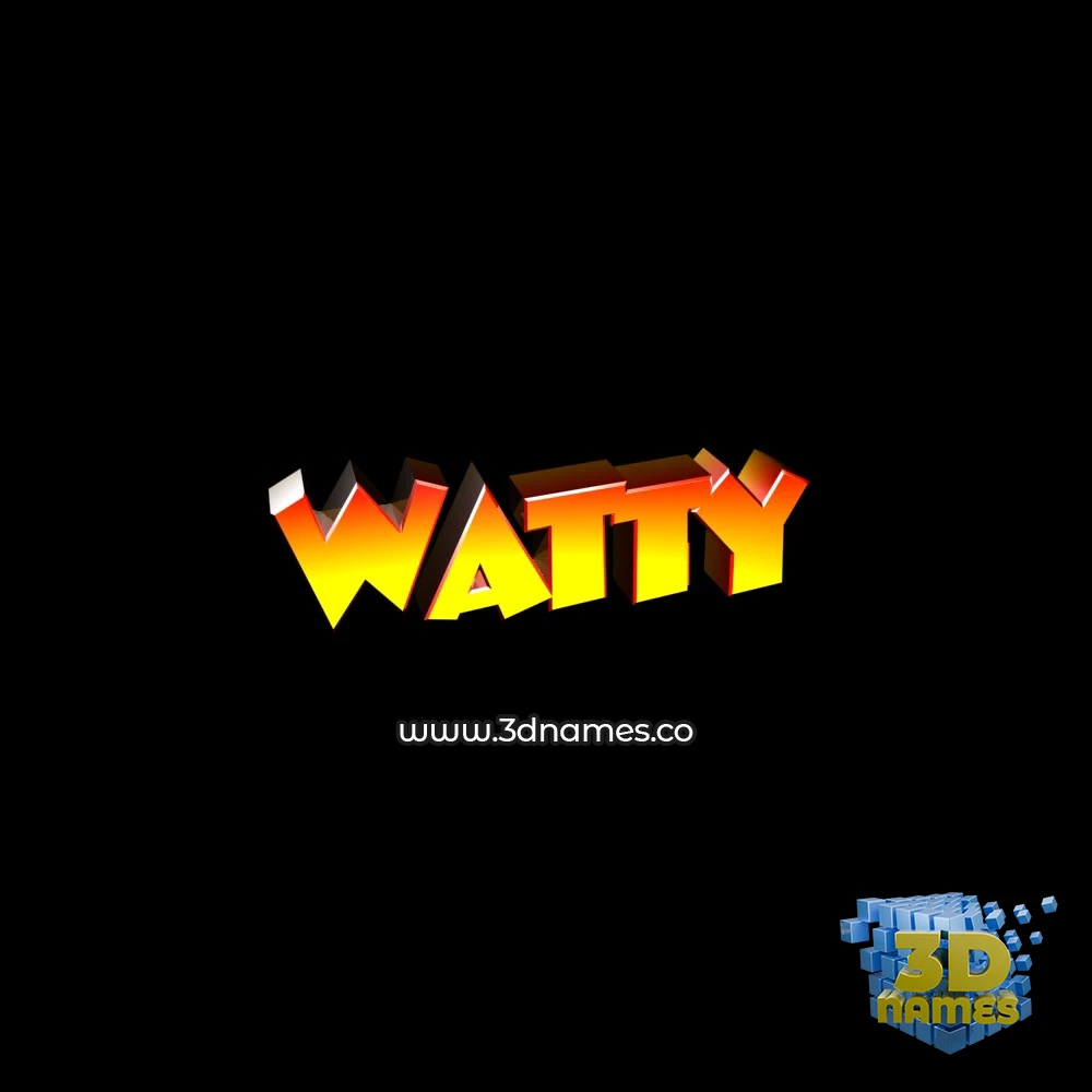 watty in Black Background style - 3D name wallpaper