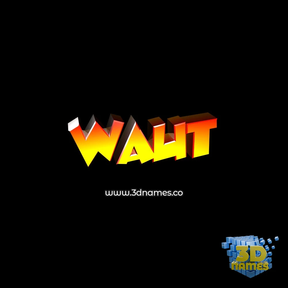 waut in Black Background style - 3D name wallpaper