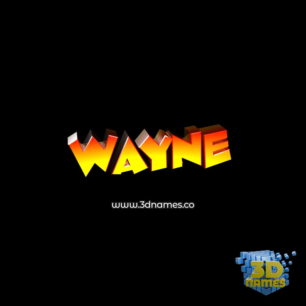 wayne in Black Background style - 3D name wallpaper