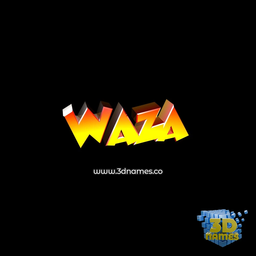 waza in Black Background style - 3D name wallpaper