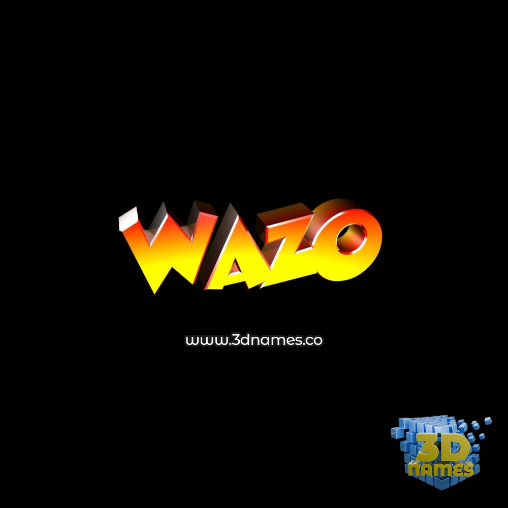 wazo in Black Background style - 3D name wallpaper