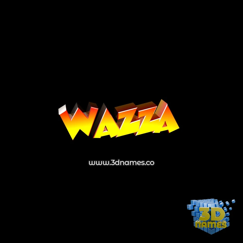 wazza in Black Background style - 3D name wallpaper