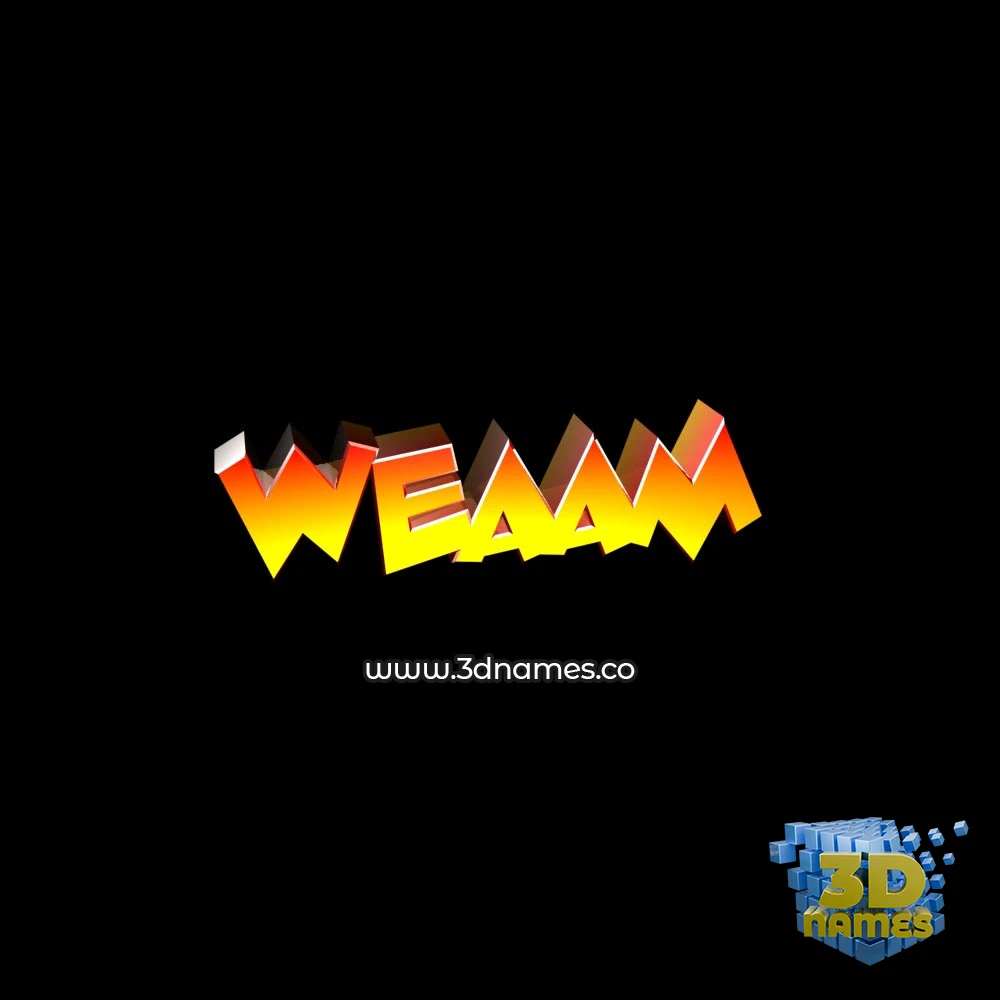 weaam in Black Background style - 3D name wallpaper