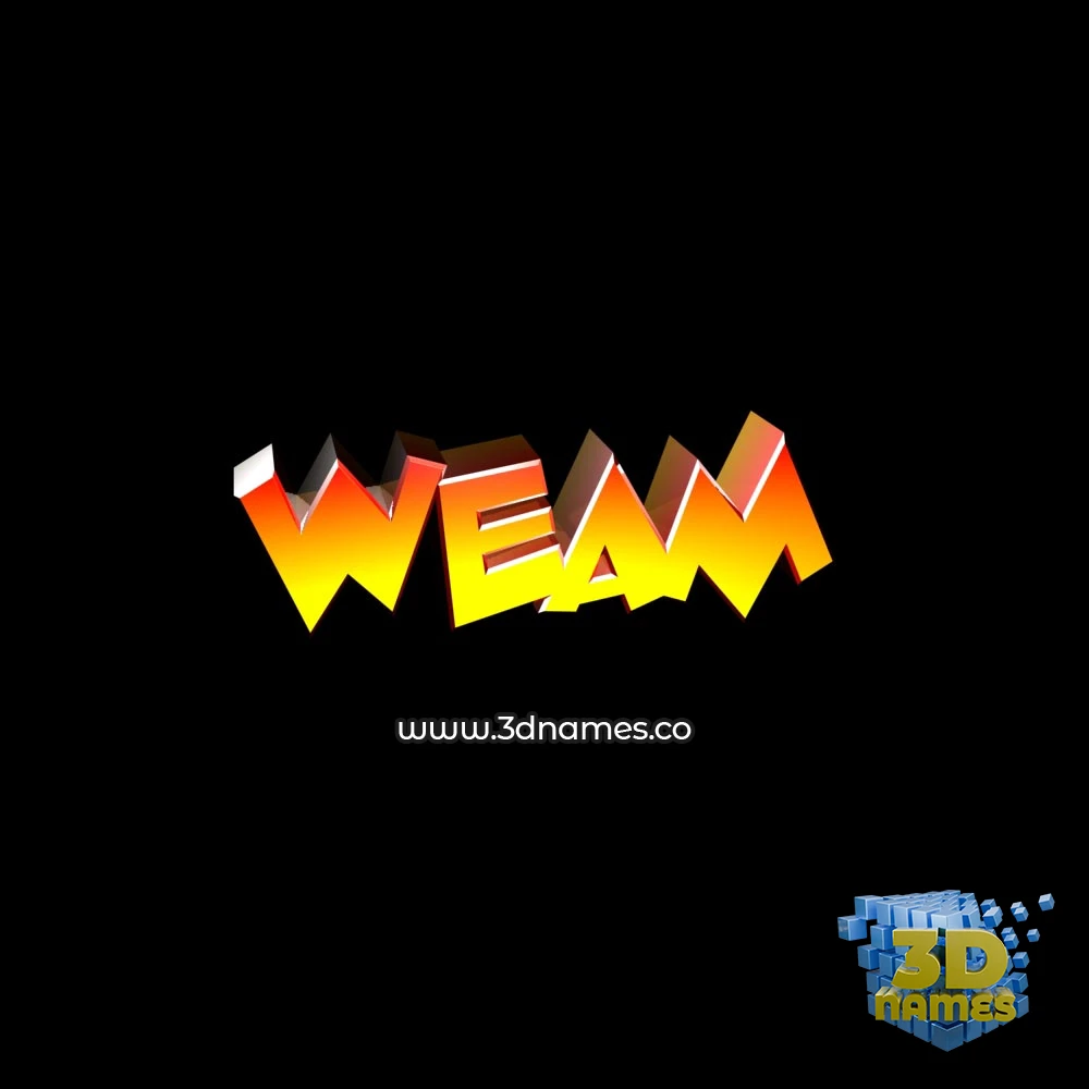 weam in Black Background style - 3D name wallpaper