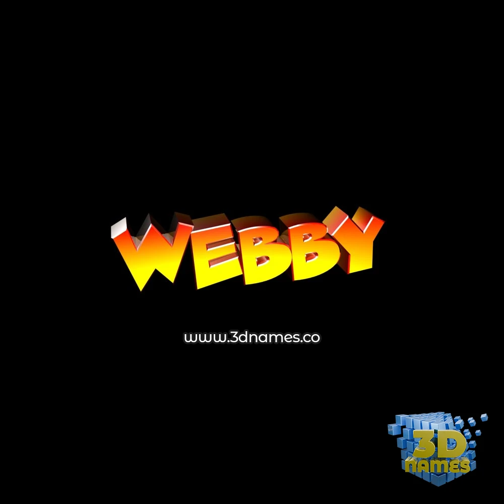 webby in Black Background style - 3D name wallpaper