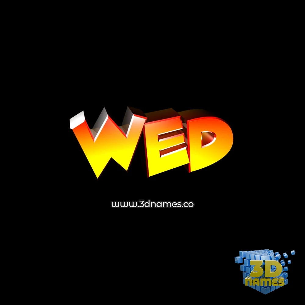 wed in Black Background style - 3D name wallpaper