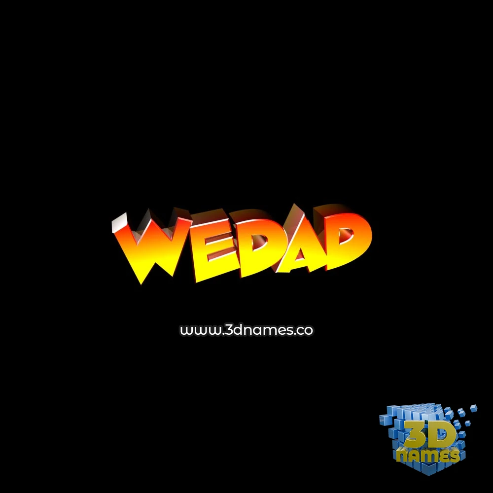 wedad in Black Background style - 3D name wallpaper