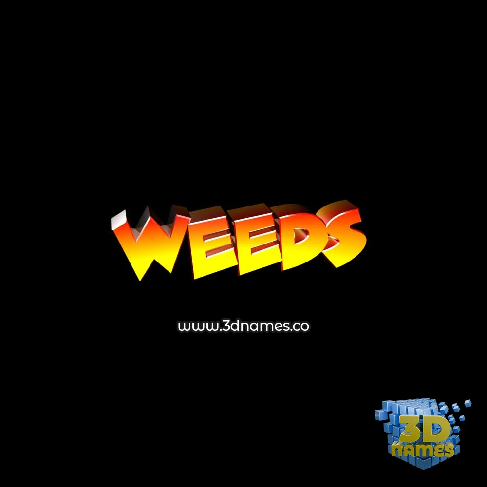 weeds in Black Background style - 3D name wallpaper