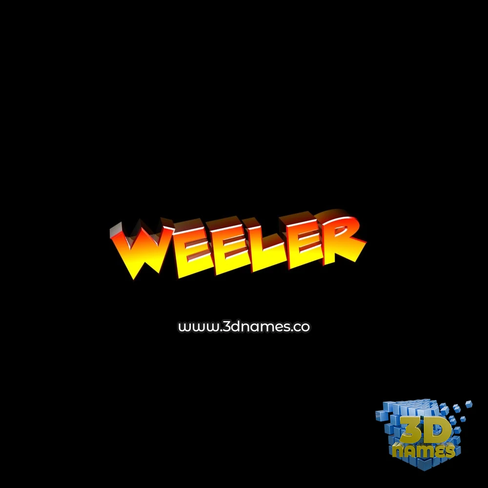weeler in Black Background style - 3D name wallpaper