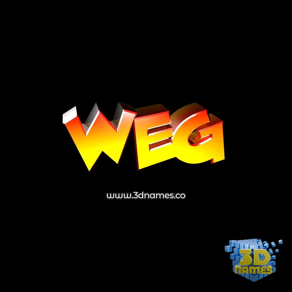 weg in Black Background style - 3D name wallpaper