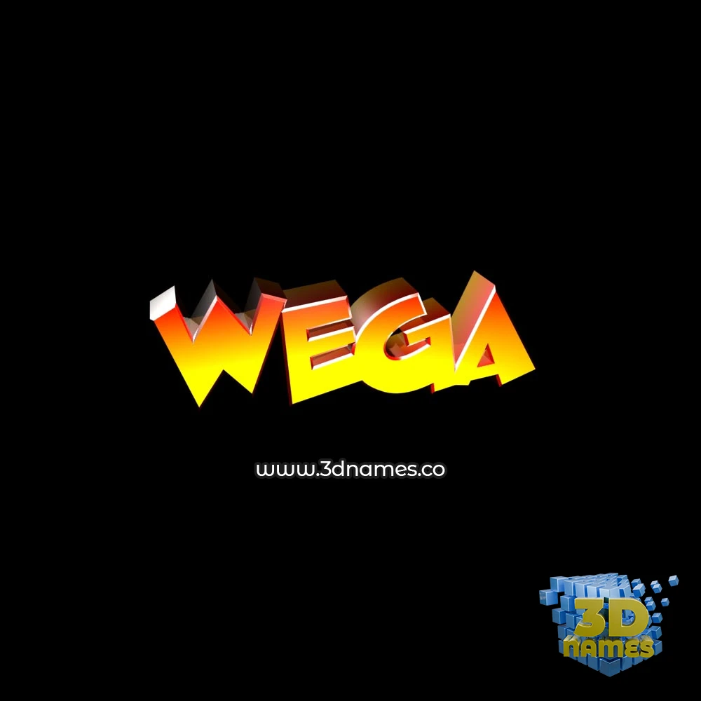wega in Black Background style - 3D name wallpaper