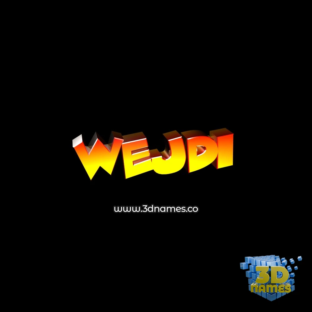wejdi in Black Background style - 3D name wallpaper