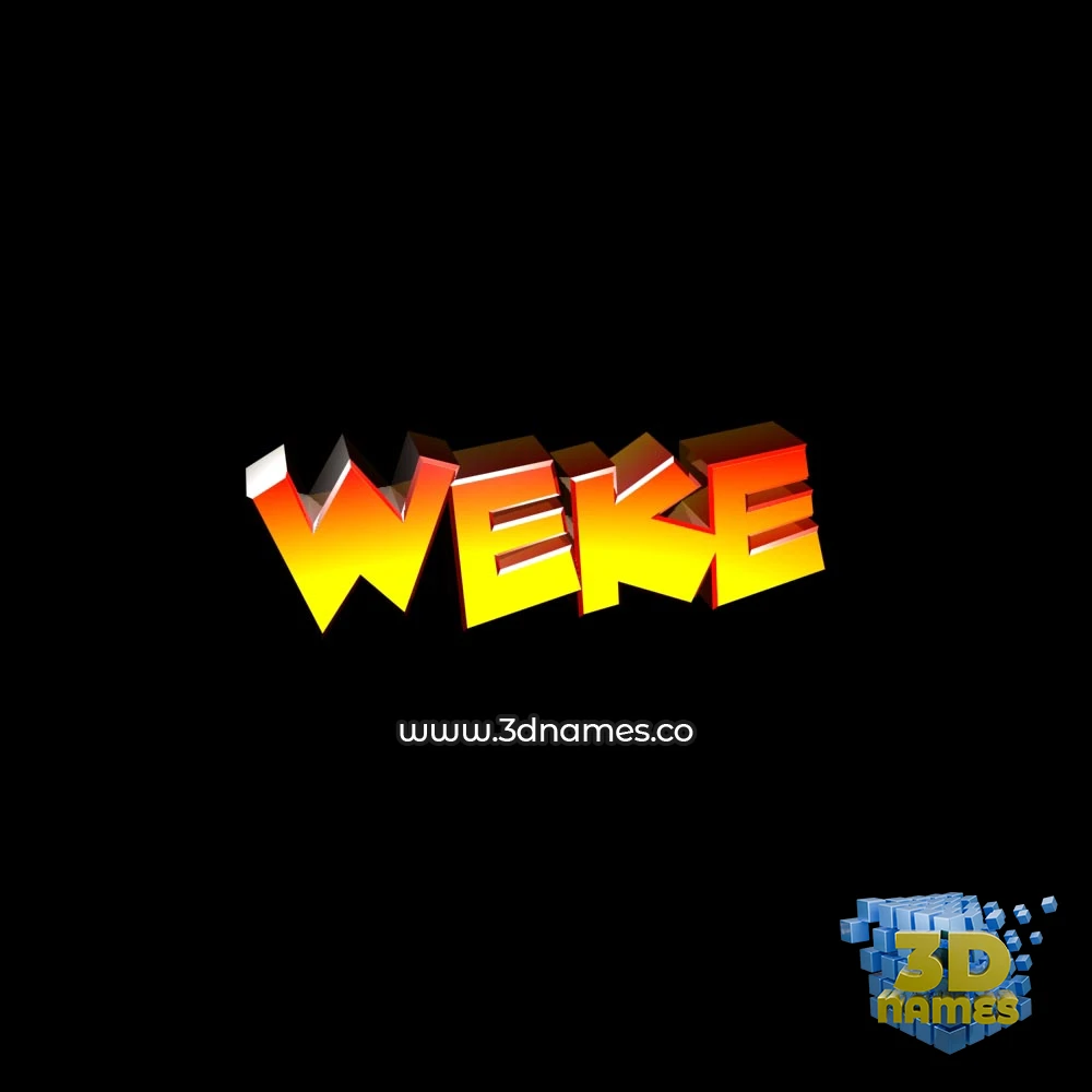 weke in Black Background style - 3D name wallpaper