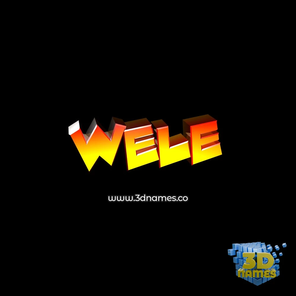 wele in Black Background style - 3D name wallpaper