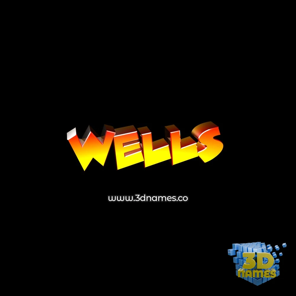 wells in Black Background style - 3D name wallpaper