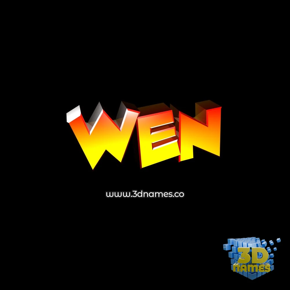 wen in Black Background style - 3D name wallpaper