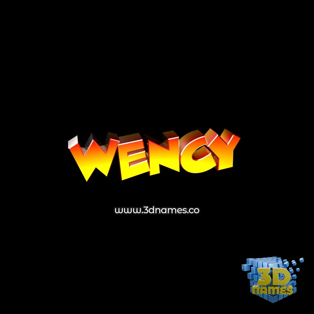 wency in Black Background style - 3D name wallpaper