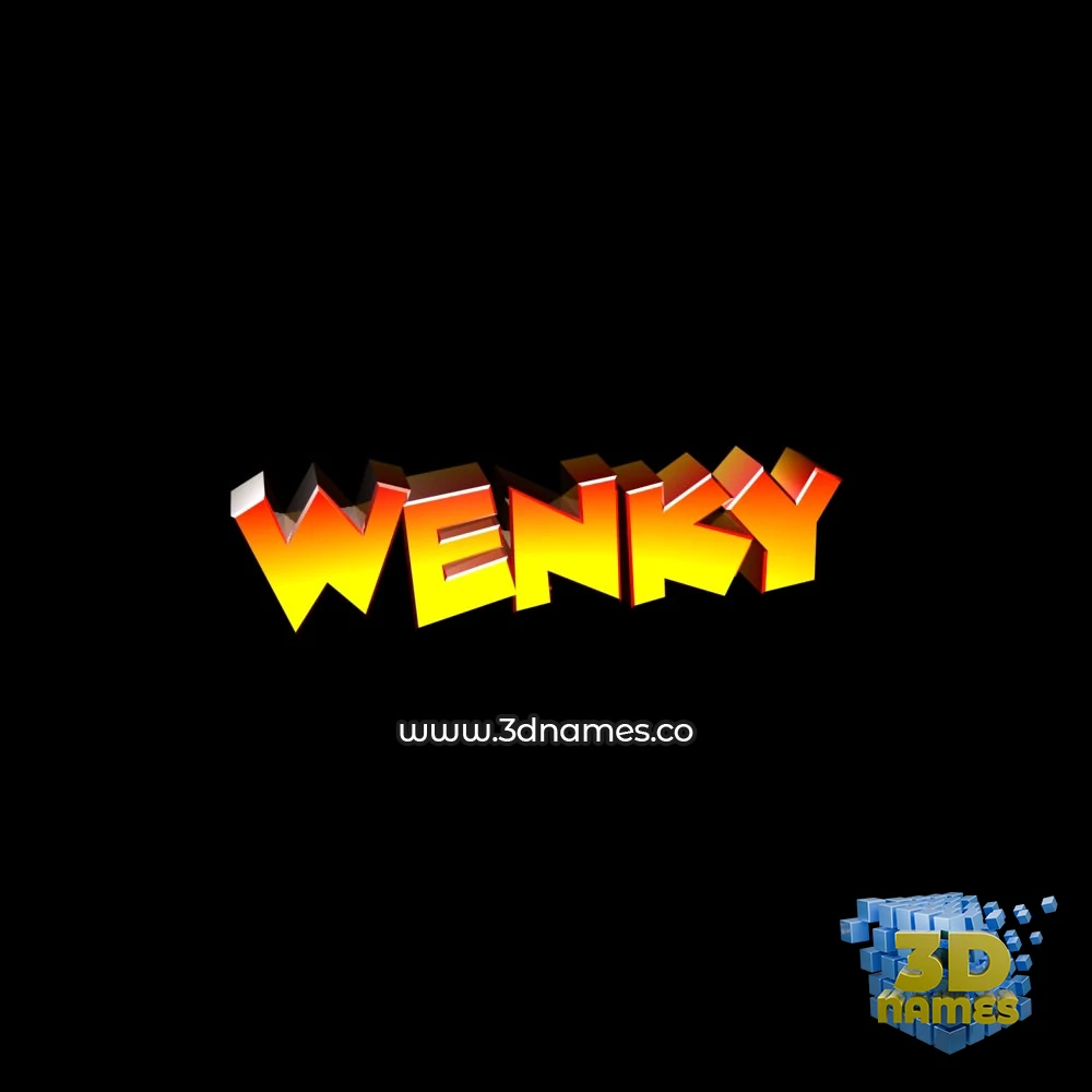wenky in Black Background style - 3D name wallpaper