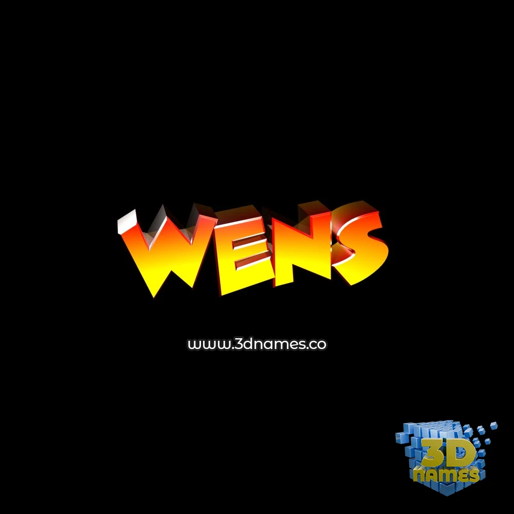 wens in Black Background style - 3D name wallpaper