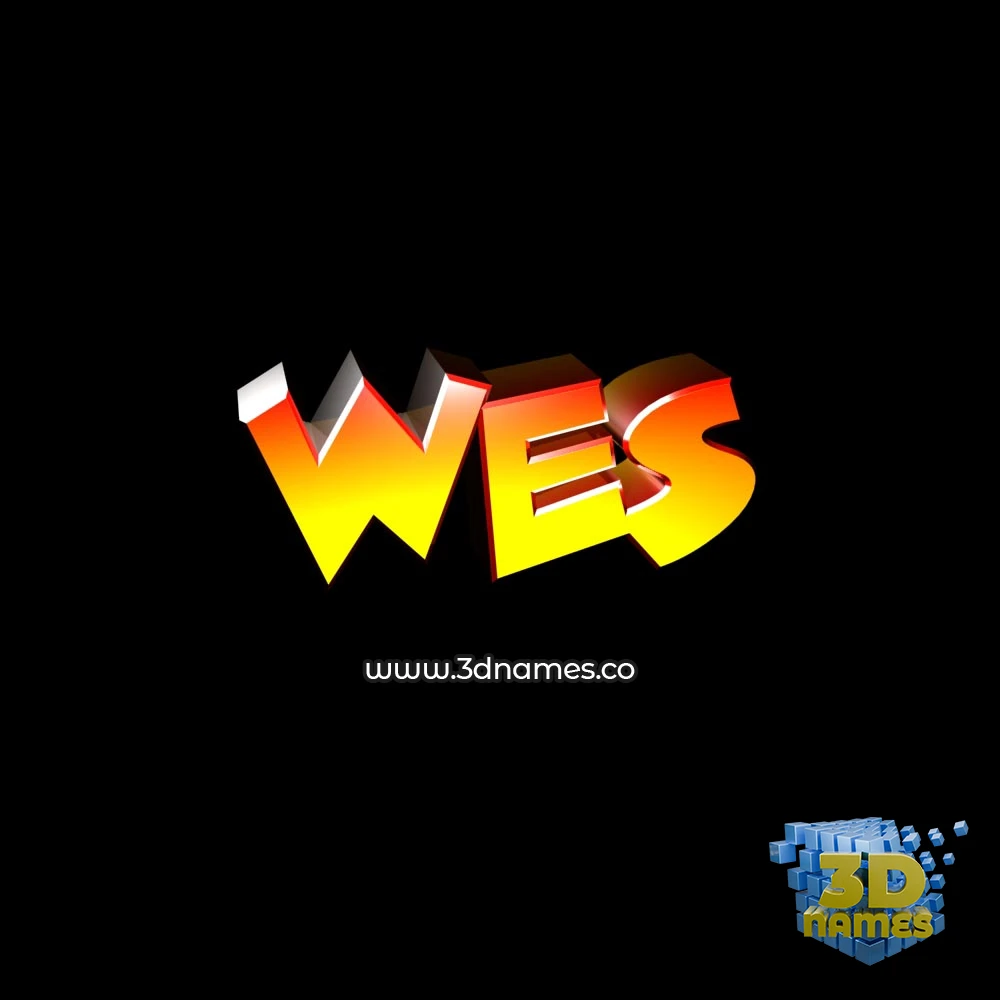 wes in Black Background style - 3D name wallpaper