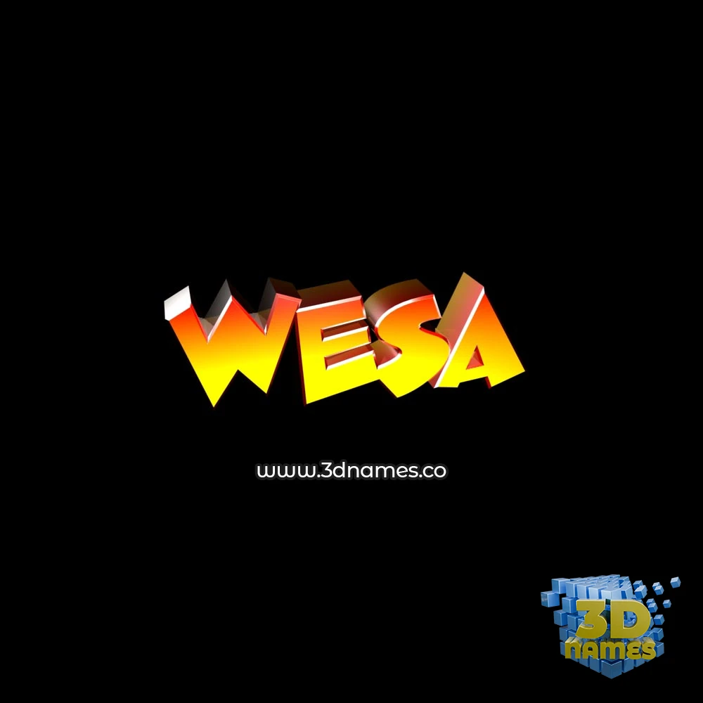wesa in Black Background style - 3D name wallpaper