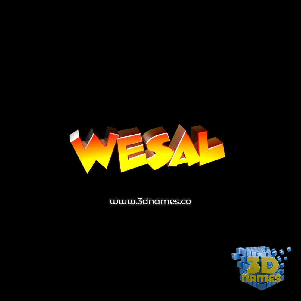 wesal in Black Background style - 3D name wallpaper