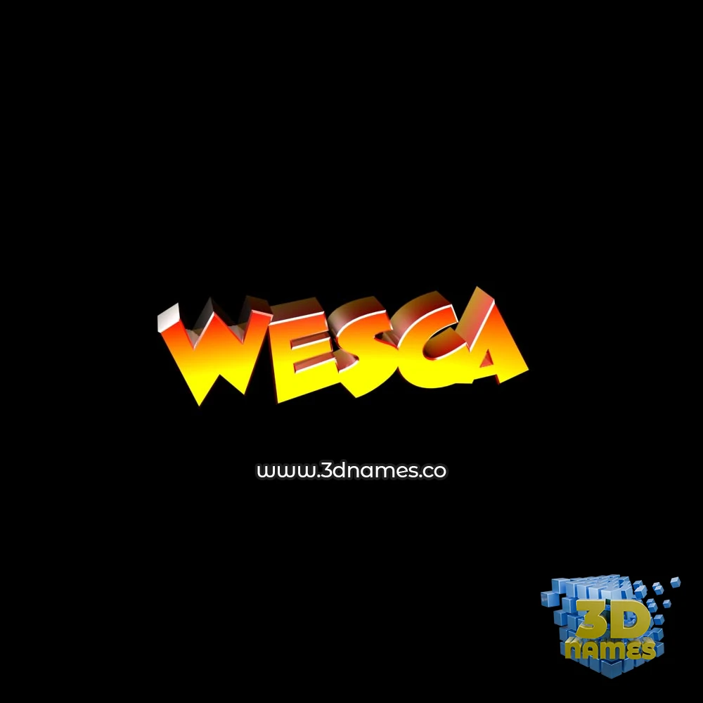 wesca in Black Background style - 3D name wallpaper