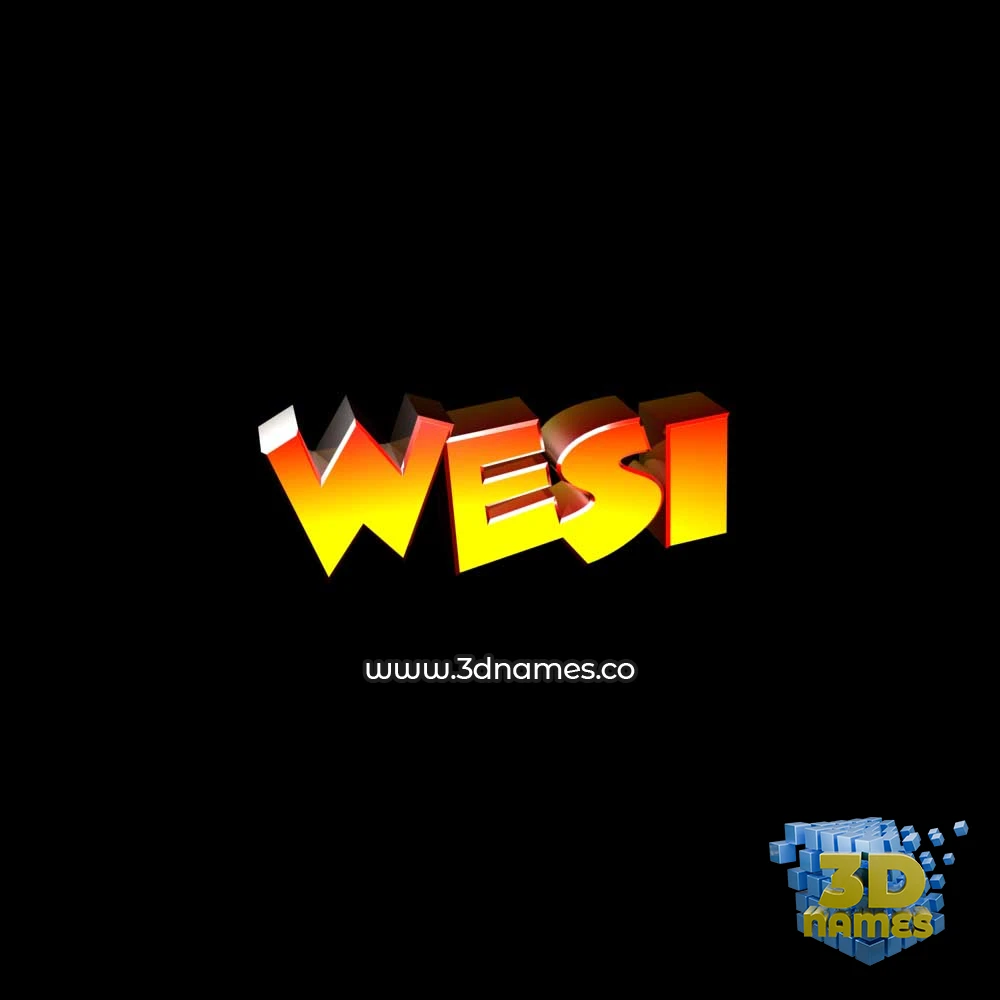 wesi in Black Background style - 3D name wallpaper