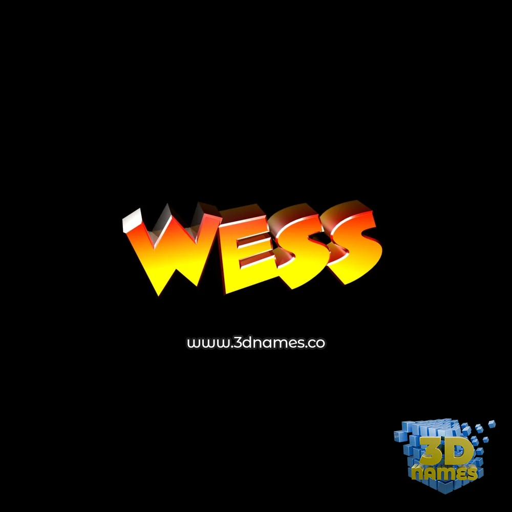 wess in Black Background style - 3D name wallpaper