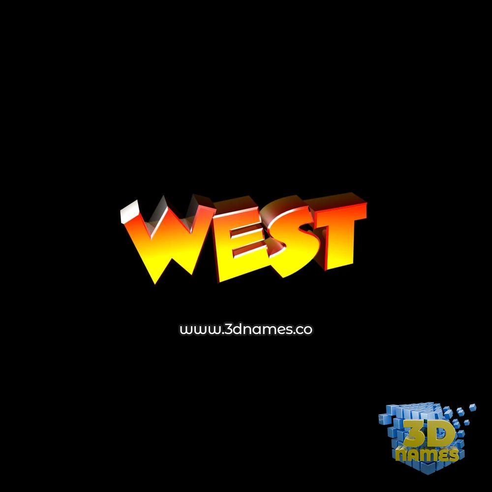 west in Black Background style - 3D name wallpaper