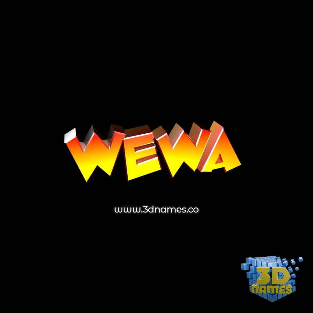 wewa in Black Background style - 3D name wallpaper