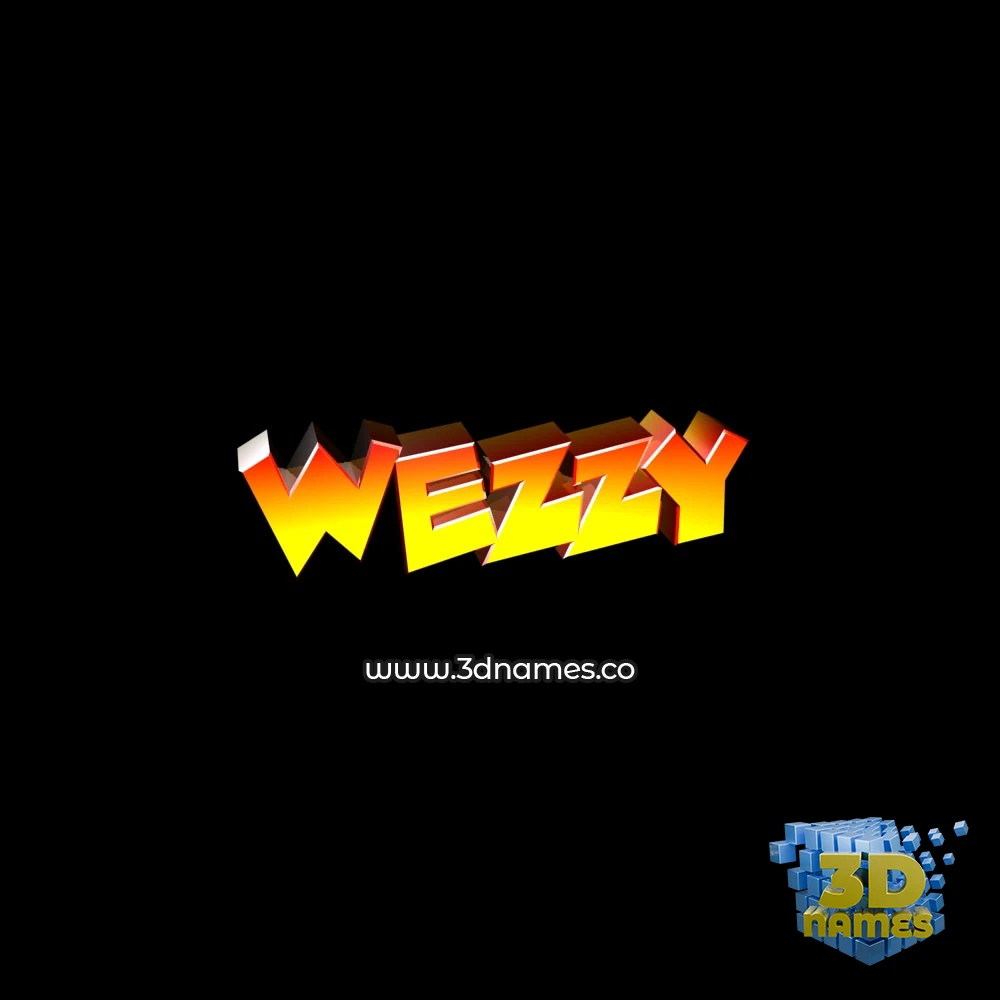 wezzy in Black Background style - 3D name wallpaper