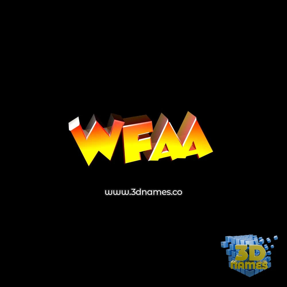 wfaa in Black Background style - 3D name wallpaper