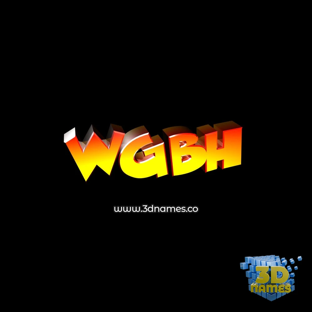 wgbh in Black Background style - 3D name wallpaper