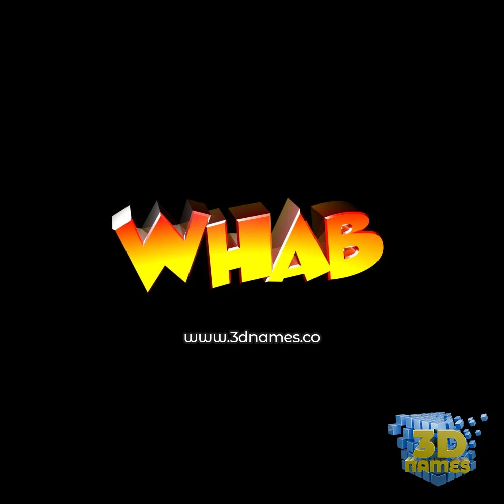 whab in Black Background style - 3D name wallpaper