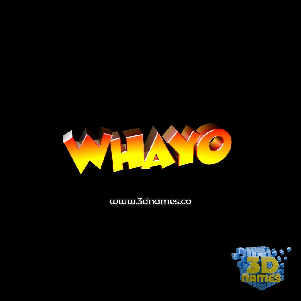 whayo in Black Background style - 3D name wallpaper