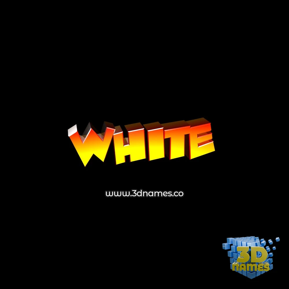 white in Black Background style - 3D name wallpaper