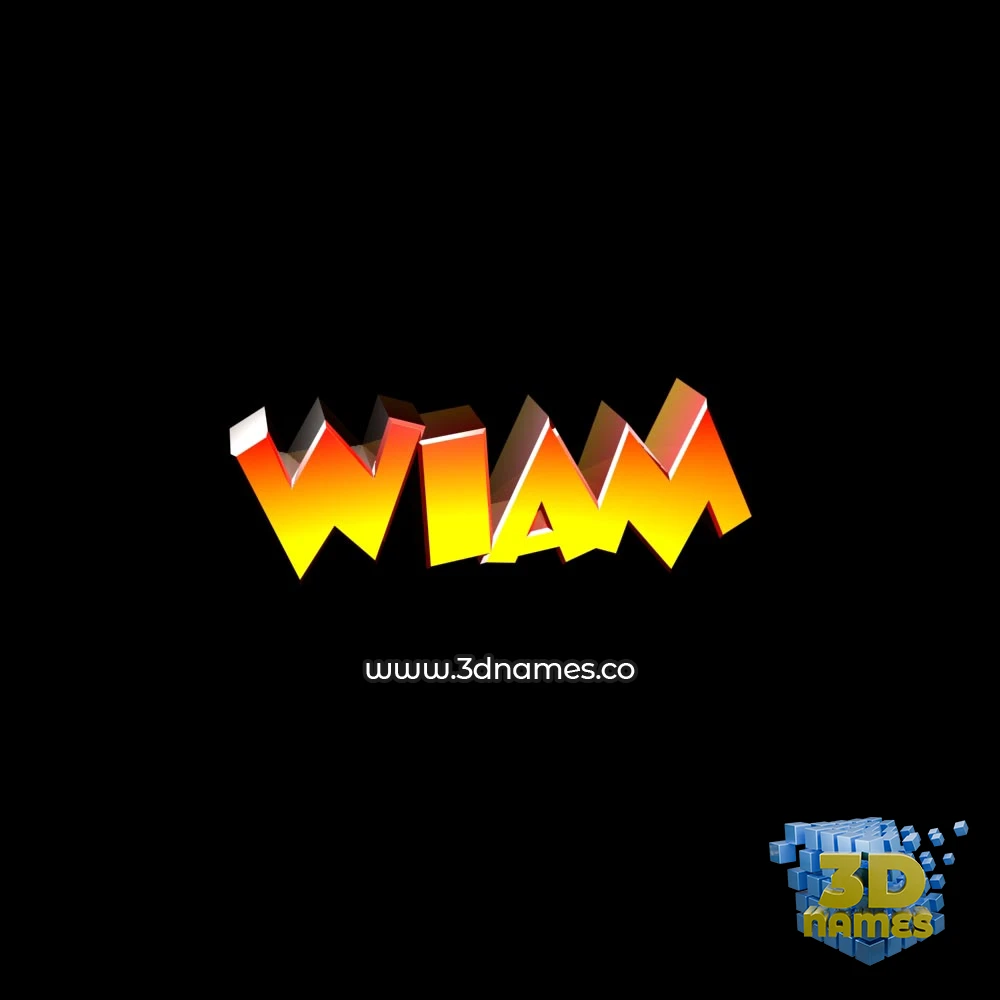 wiam in Black Background style - 3D name wallpaper
