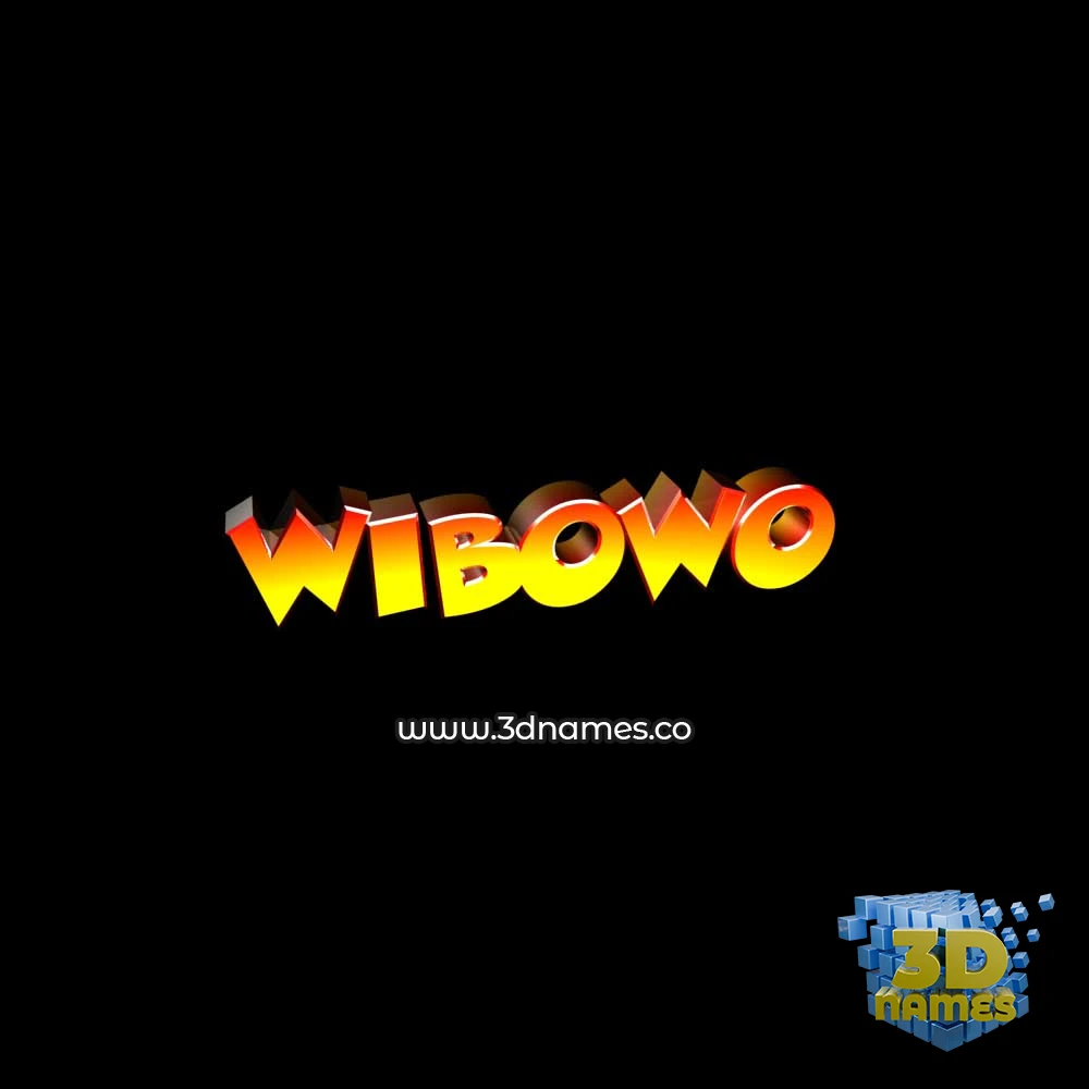 wibowo in Black Background style - 3D name wallpaper